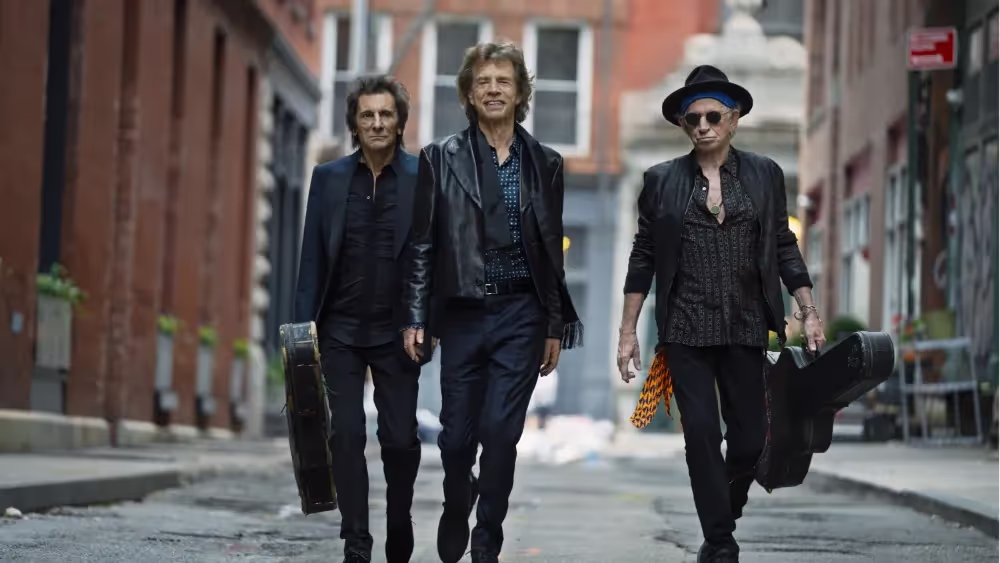 Rolling Stones confidently walking on the street
