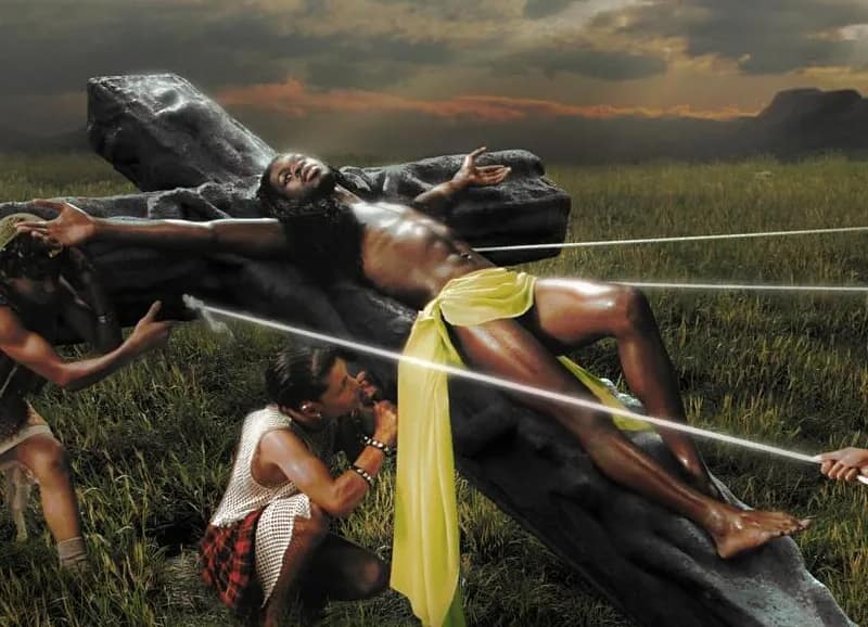 Lil Nas X on a cover art depicted as a Jesus Christ for his upcoming single J Christ set to be released on January 12