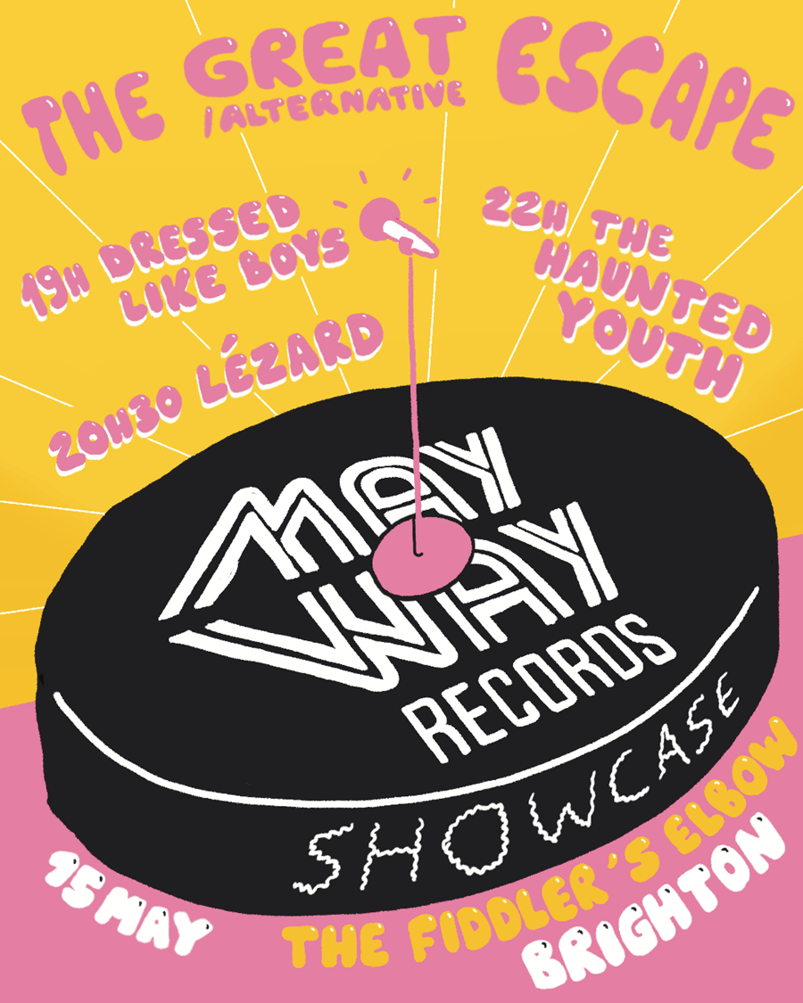 Mayway Records Showcase at The Great/Alternative Escape '25, artwork by Jelle Denturck