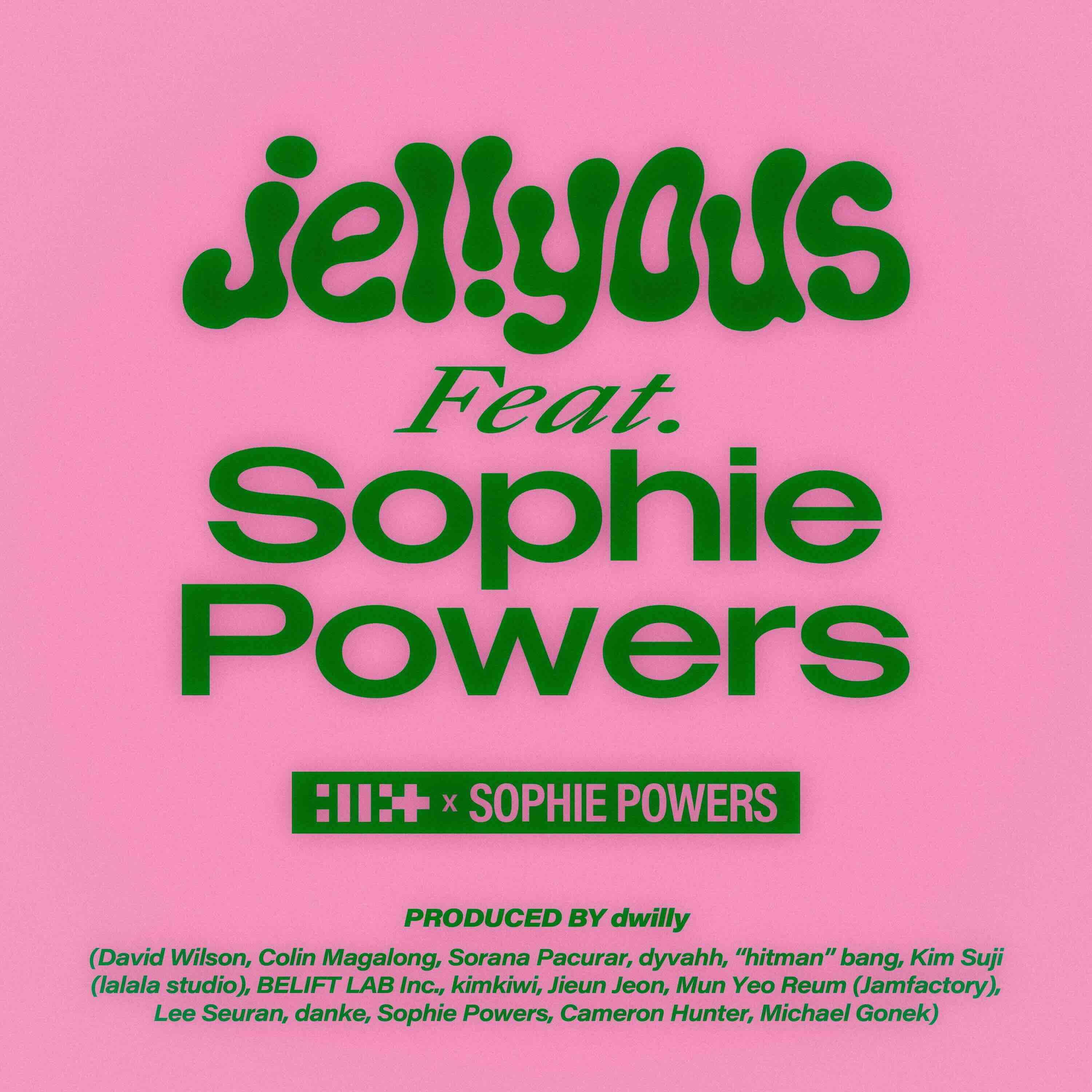 Sophie Powers x ILLIT, "Jellyous" cover art