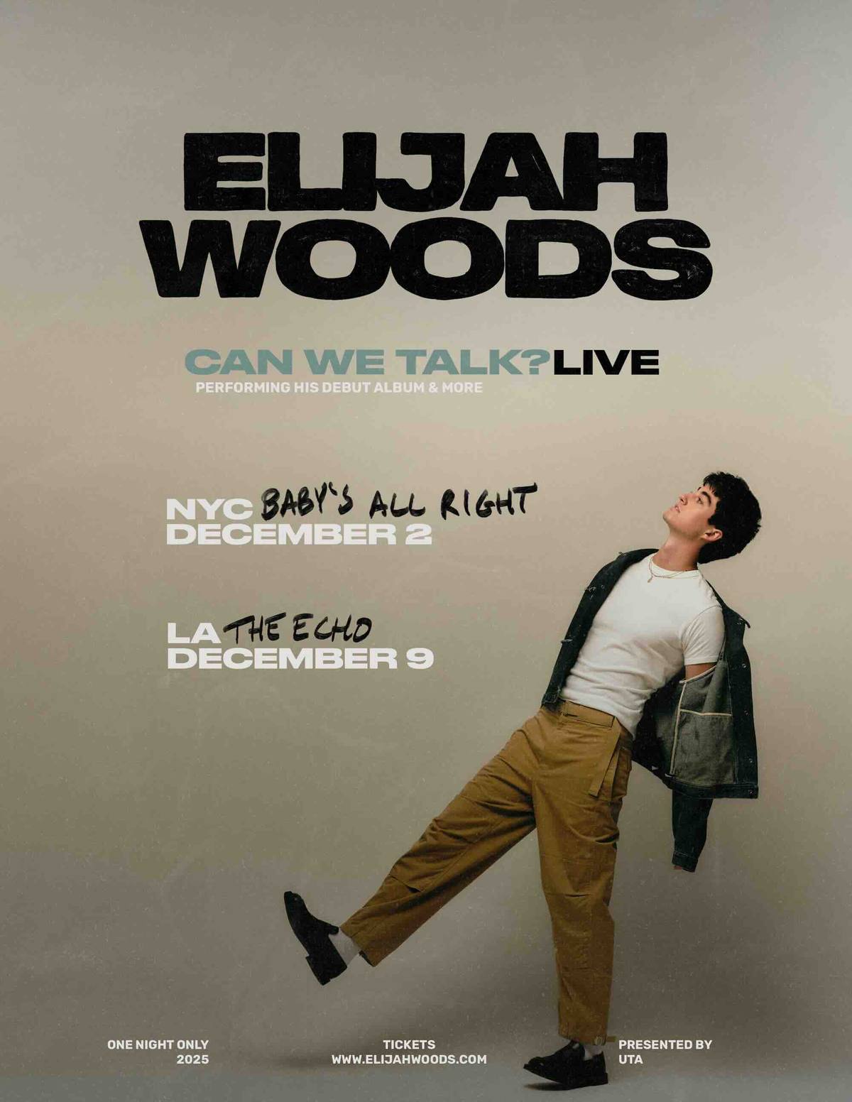 Elijah Woods, Can We Talk? Live, official poster