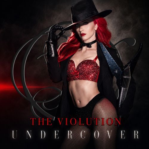 "The Violution: Undercover", album cover art featuring artist JLynn with red hair holding an electric violin.