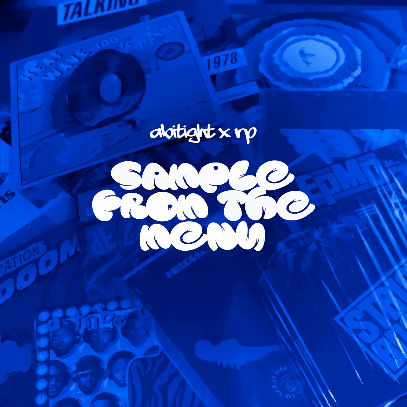 Blue album artwork for Abitight x RP’s “Sample From the Menu.”